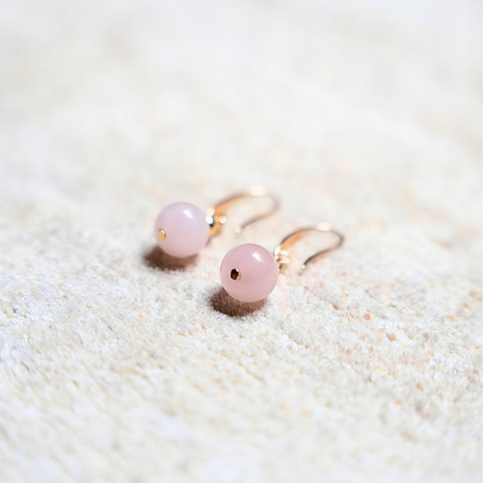 Amour - Boucles d'oreilles Quartz Rose